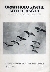 Ornithologische Mitteilungen  Ornithologische Mitteilungen 6.Jahrgang 1954 Heft 1-12 (12 Hefte) 