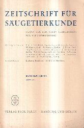 Zeitschrift fr Sugetierkunde  Zeitschrift fr Sugetierkunde Band XXVI, Heft 1 Mrz 1961 