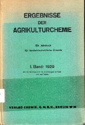 Honcamp,F.  Ergebnisse der Agrikulturchemie 1.Band 1929 