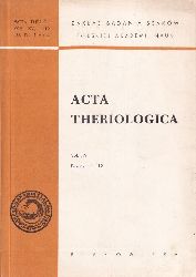 Acta Theriologica  Acta Theriologica Volume XV. 1970 No. 1-12 (1 Heft) 