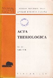 Acta Theriologica  Acta Theriologica Volume XIX. 1974 No. 14-33 (2 Hefte) 