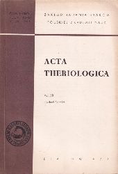 Acta Theriologica  Acta Theriologica Volume XII. 1967 No. 13-41 (3 Hefte) 