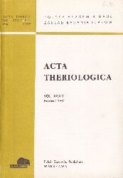 Acta Theriologica  Acta Theriologica Volume XXXIV. 1989 No.1-11 und 29-43 (2 Hefte) 