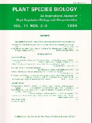Society for the Study of Species Biology (SSSB)  Plant Species Biology Volume 11, Nos. 2-3, 1996 (1 Heft) 