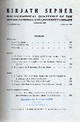 Kirjath Sepher  Vol.29.No.1 bis 4.Bibliographical Quarterly of the Jewish National 