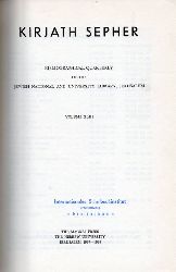 Kirjath Sepher  Vol. 43.Bibliographical Quarterly of the Jewish National and 