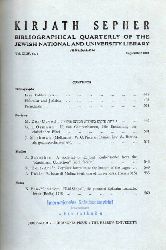 Kirjath Sepher  Vol. 44.No.1 bis 4.Bibliographical Quarterly of the Jewish 