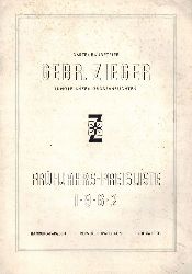 Zieger,Gebr.  Frhjahrs-Preisliste 1962 und 1970 (2 Preislisten) 