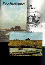 Quedens,Georg  Die Halligen (Buch und 5 Postkarten der Hallig Hooge) 