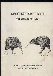 Berlin-Zoo  Geschftsbericht fr das Jahr 1986 