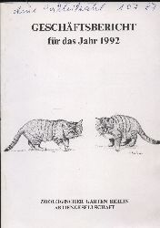 Berlin-Zoo  Geschftsbericht fr das Jahr 1992 