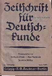 Zeitschrift fr Deutschkunde  Zeitschrift fr Deutschkunde 54.Jahrgang 1940 Heft 1 (1 Heft) 