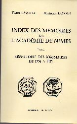 Lassalle,Victor und Christian Lacour  Index des Mmoires de l Academie de Nimes 