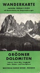 Bergverlag Rudolf Rother  Vierfarbige Wanderkarte Grdner Dolomiten 