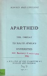 Committee on Science and Freedom  Apartheid the Threat to South Africa