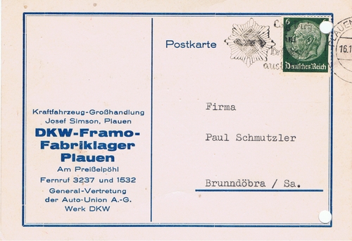 0671x Zeitz -  0671x Zeitz - Max Emmerling. Teigwarenfabrik. Geschäftspostkarte. Beschrieben und postalisch gelaufen. 14,8 x 10,5 cm. Datiert von 