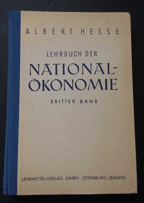 Hesse, Albert    Lehrbuch der Nationalökonomie Band 3  