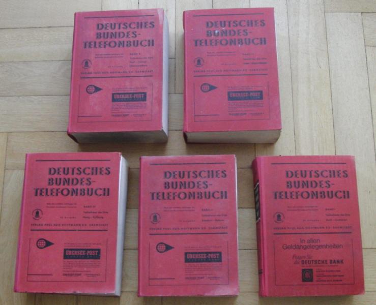 Hrsg. Verlag Paul August Hoffmann    Deutsches Bundestelefonbuch 1965 - 5 Bände, vollständig mit  insgesamt rund 10200 Seiten  !! 