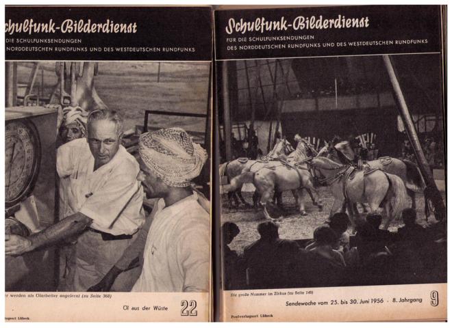  Hrsg. Leonhard Ehrlich   Schulfunk - Bilderdienst des  Norddeutschen Rundfunks und des Estdeutschen Rundfunks  Heft 1 - 22  von 1956 (Einzelheftverkauf möglich,siehe Beschreibung) 