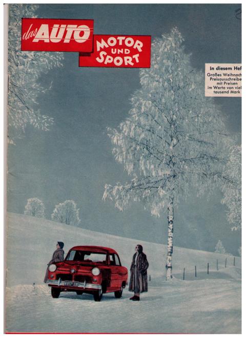 Hrsg. Pietsch, Paul und Dietrich - Troelch, Ernst   Das Auto - Motor und Sport  -  Heft 26  vom 20. Dez. 1952   