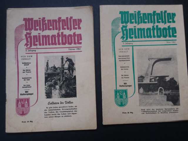 Hrsg.  Rat des Kreises   Weißenfelser Heimatbote -  8. Jahrgang 1962 Heft Februar + März -  Einzelheftverkauf möglich  