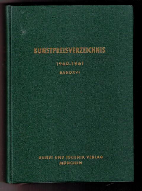 Hrsg.  ohne     Kunstpreisverzeichnis  1960 -1961   