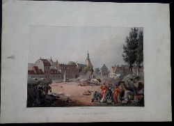Hrsg. Bowyer    View of the Grimma suburb Leipsic  - Plnderung der Toten nach fanzsischen Rckzug aus Leipzig 1813   