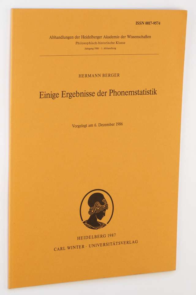 Berger, Hermann:  Einige Ergebnisse der Phonemstatistik. 