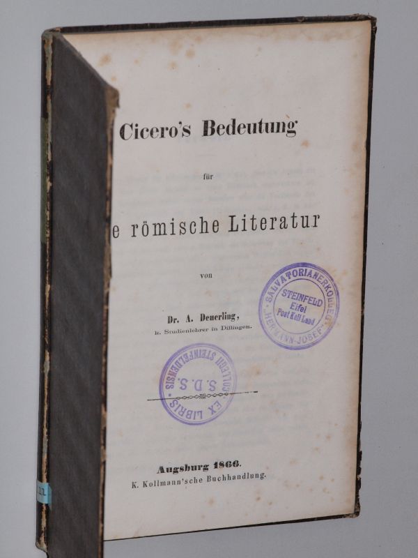 Deuerling, Andreas:  Cicero's Bedeutung für die römische Literatur. 