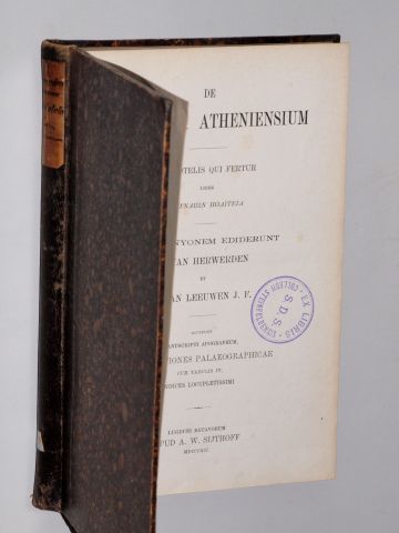 Aristoteles:  De republica Atheniensium. Aristotelis liber qui fertur = Athe-naio-n politeia / post Kenyonem ed. H. van Herwerden ... 