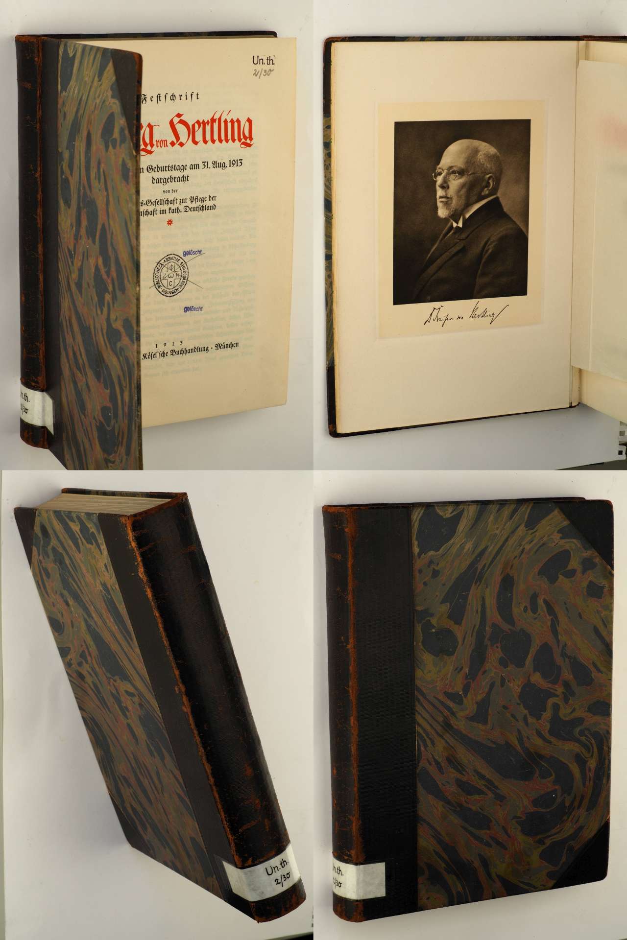   Festschrift Georg von Hertling. zum siebzigsten Geburtstage am 31. Aug. 1913 dargebracht von der Görres-Gesellschaft zur Pflege der Wissenschaft im Kath. Deutschland. 
