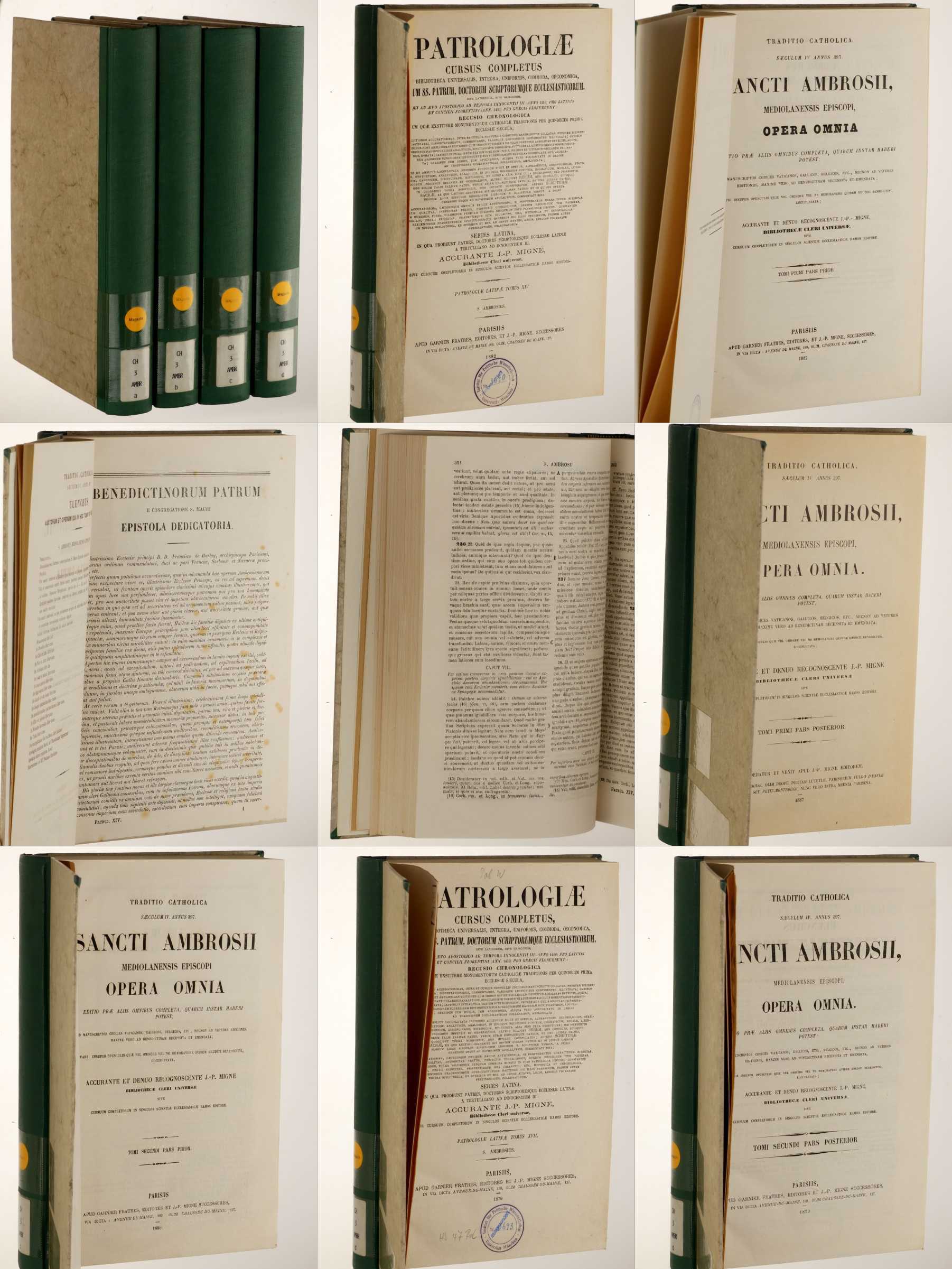 Series latina; Vol. 014-17: Ambrosius:  Opera omnia. Tomus I/ in 4 partes. 
