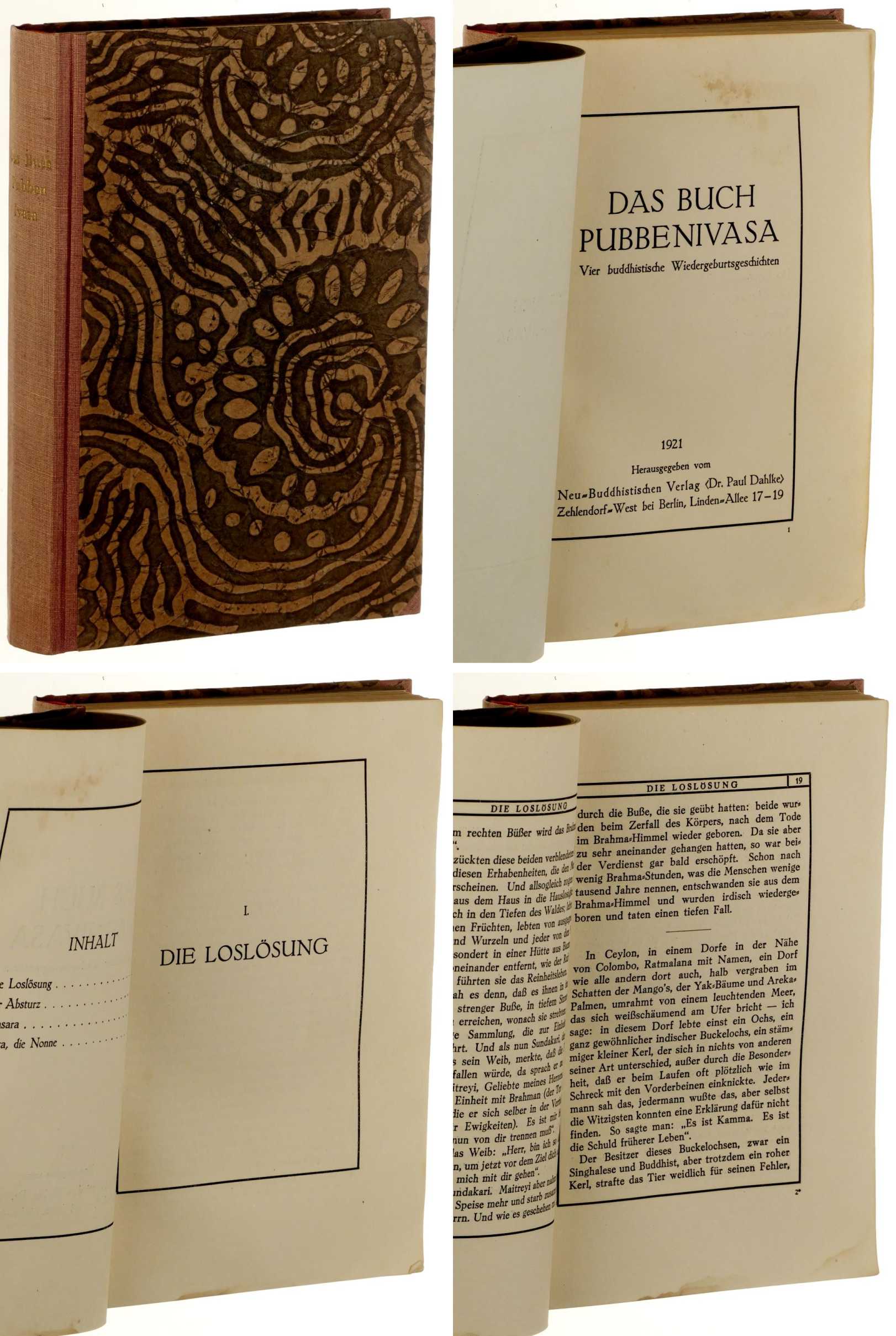   Das Buch Pubbenivasa. Vier buddhistische Wiedergeburtsgeschichten. 
