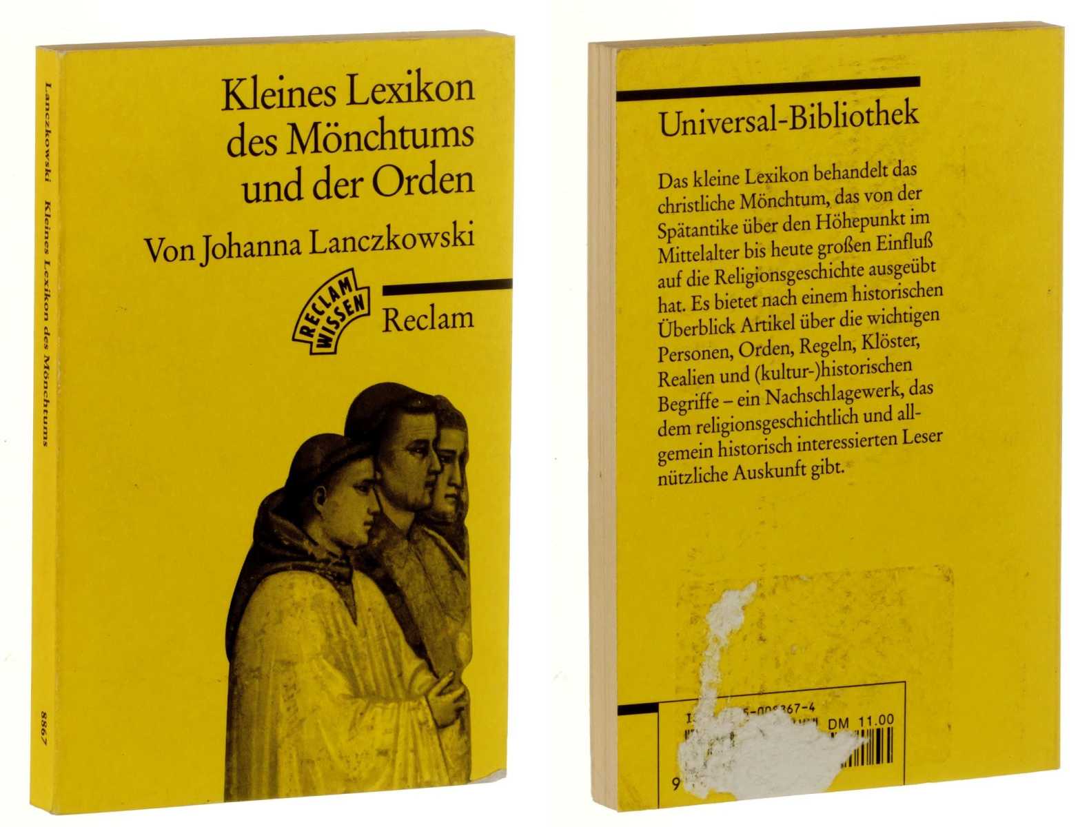 Lanczkowski, Johanna:  Kleines Lexikon des Mönchtums und der Orden. 