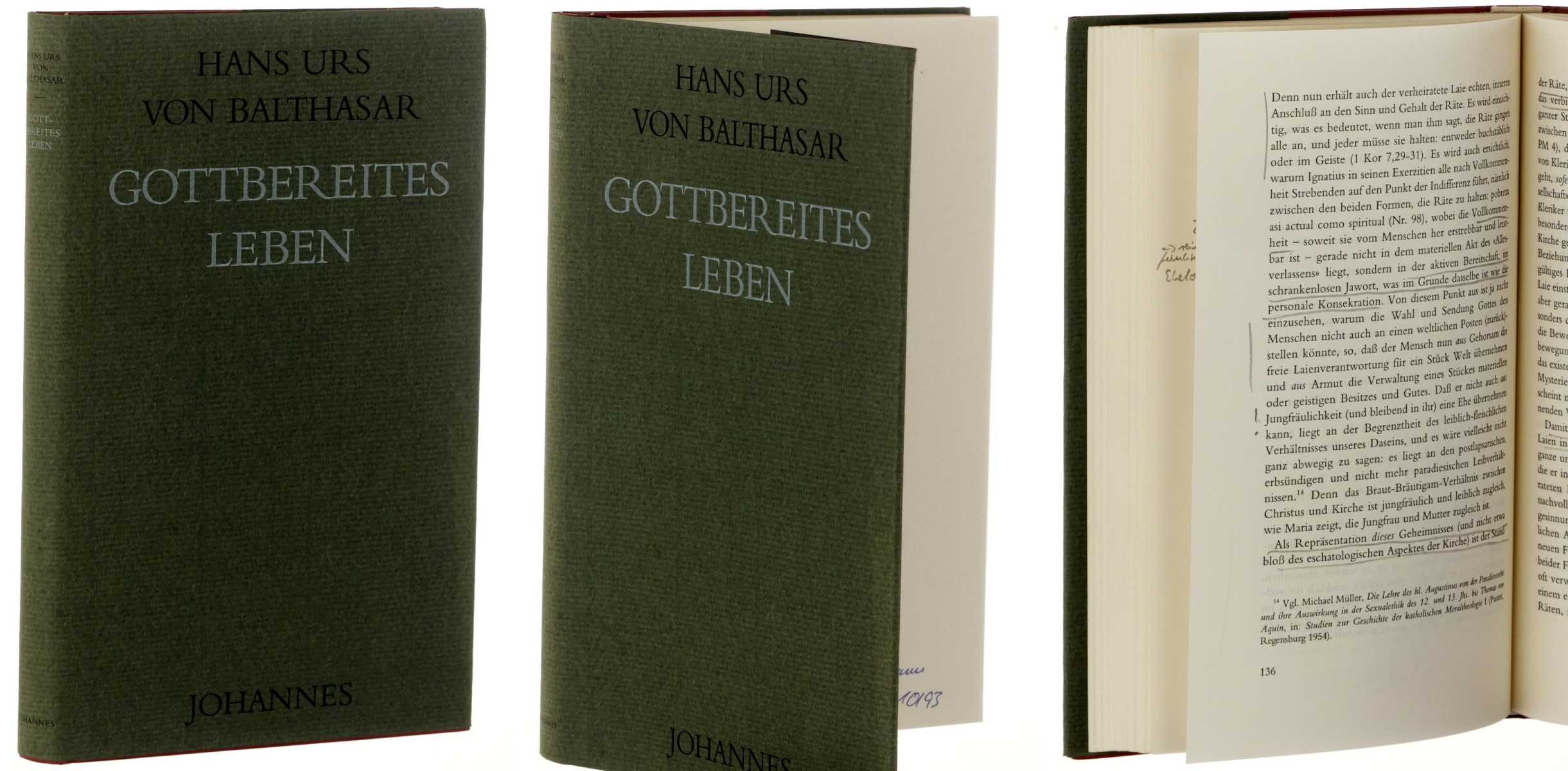 Balthasar, Hans Urs von:  Gottbereites Leben. Der Laie und der Rätestand. Nachfolge Christi in der heutigen Welt. 