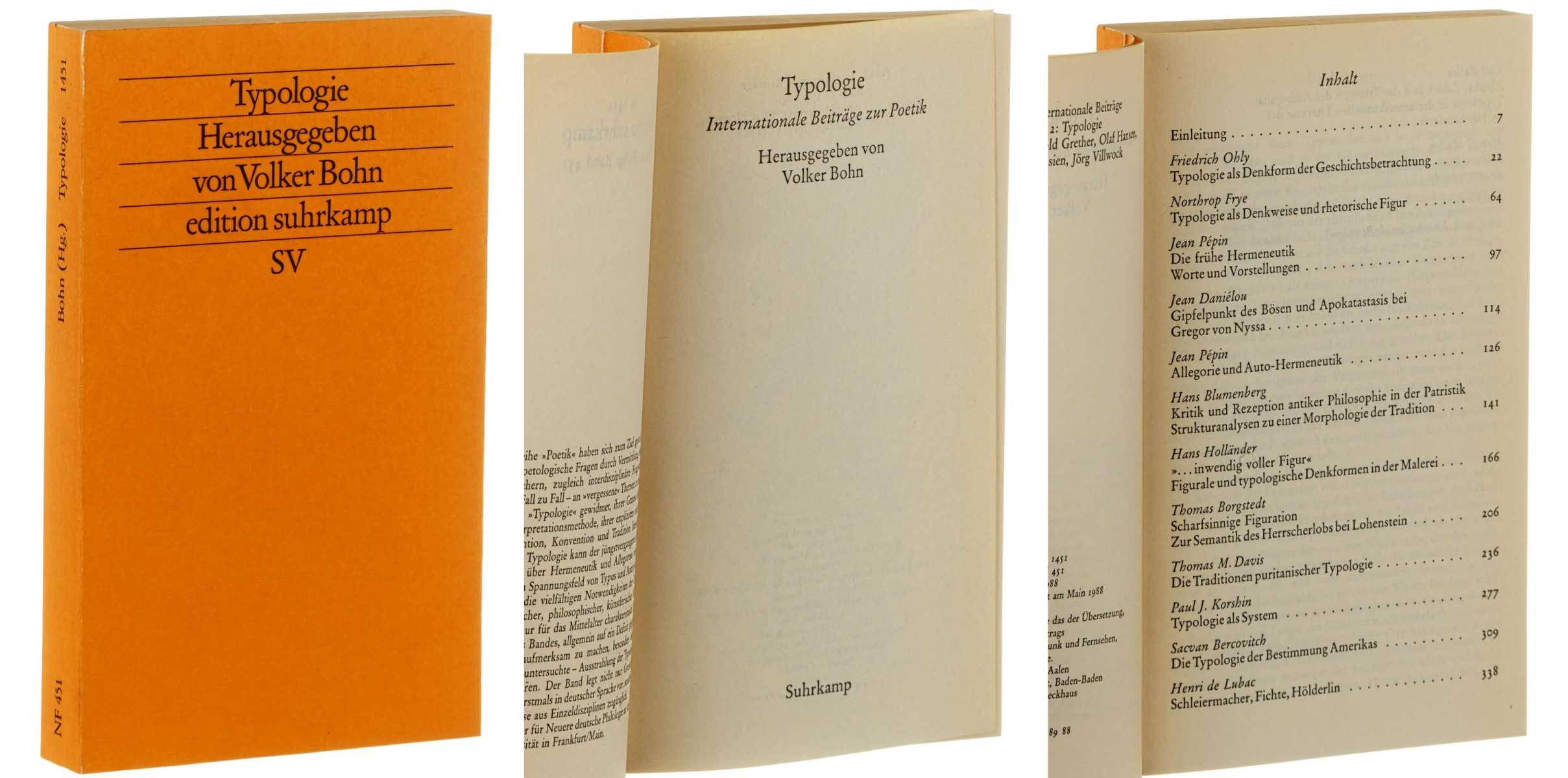 Bohn, Volker (Hg.):  Typologie. Internationale Beiträge zur Poetik. (Poetik. Internationale Beiträge; Bd. 2). 