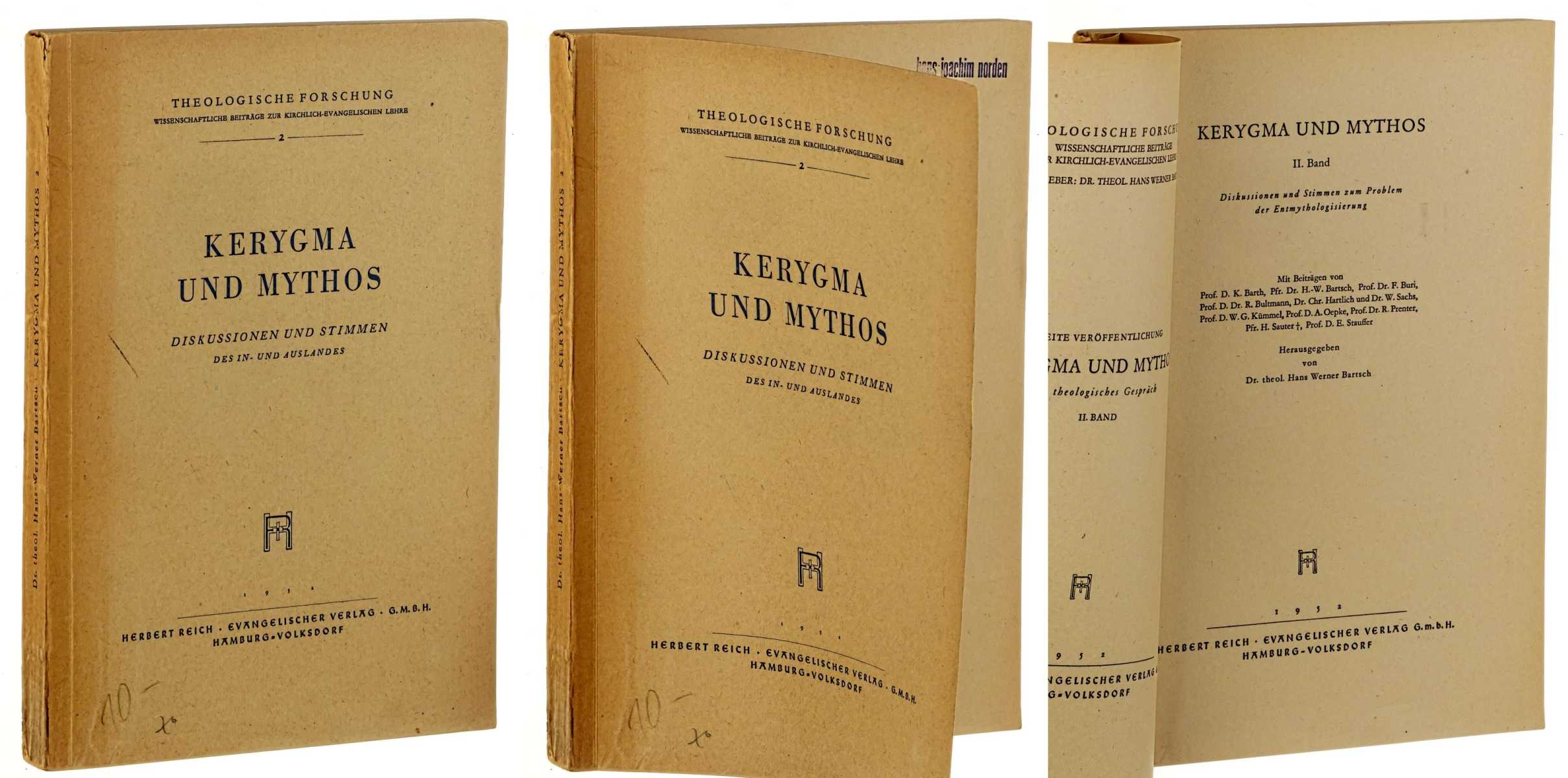   Kerygma und Mythos. Bd. 2: Diskussionen und Stimmen zum Problem der Entmythologisierung. Hrsg. von Hans Werner Bartsch. 