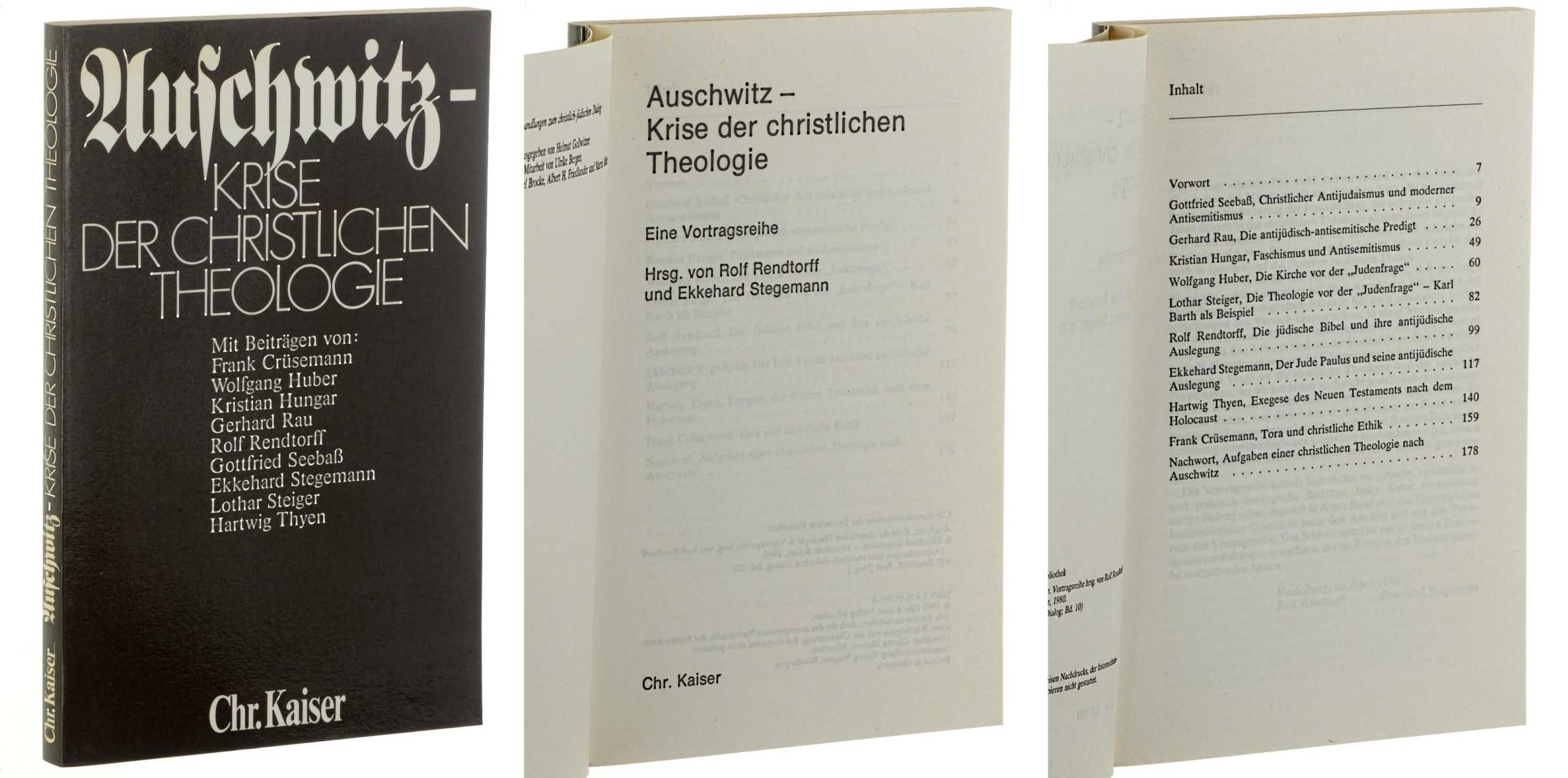Rendtorff, Rolf/ Stegemann, Ekkehard (Hrsg.):  Auschwitz. Krise der christlichen Theologie: eine Vortragsreihe. 