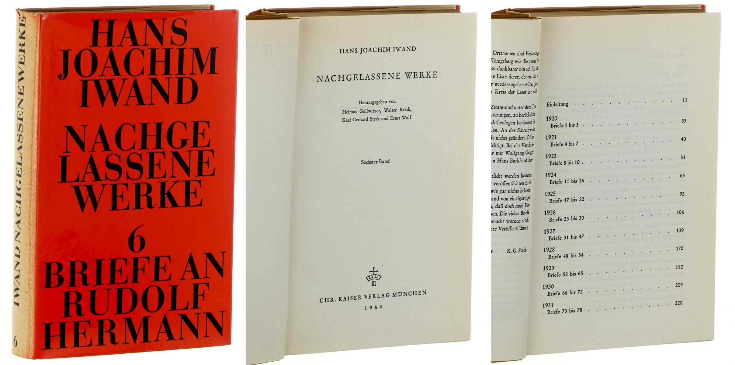 Iwand, Hans Joachim:  Nachgelassene Werke. Bd. 6: Briefe an Rudolf Hermann. Hrsg. von Karl Gehrad Steck. 