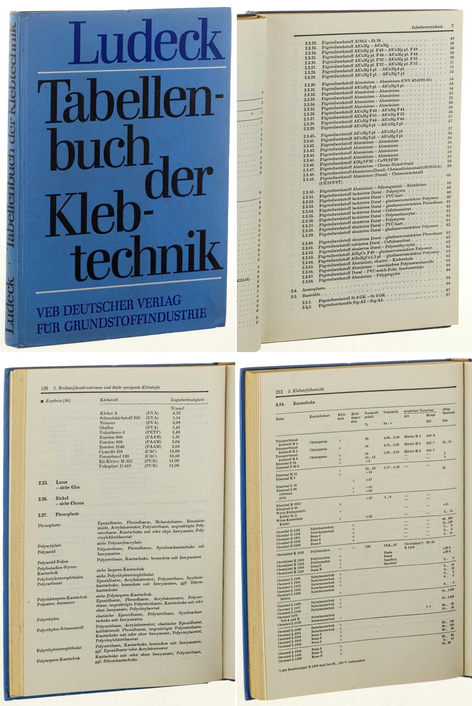 Ludeck, Wolfgang:  Tabellenbuch der Klebtechnik. 
