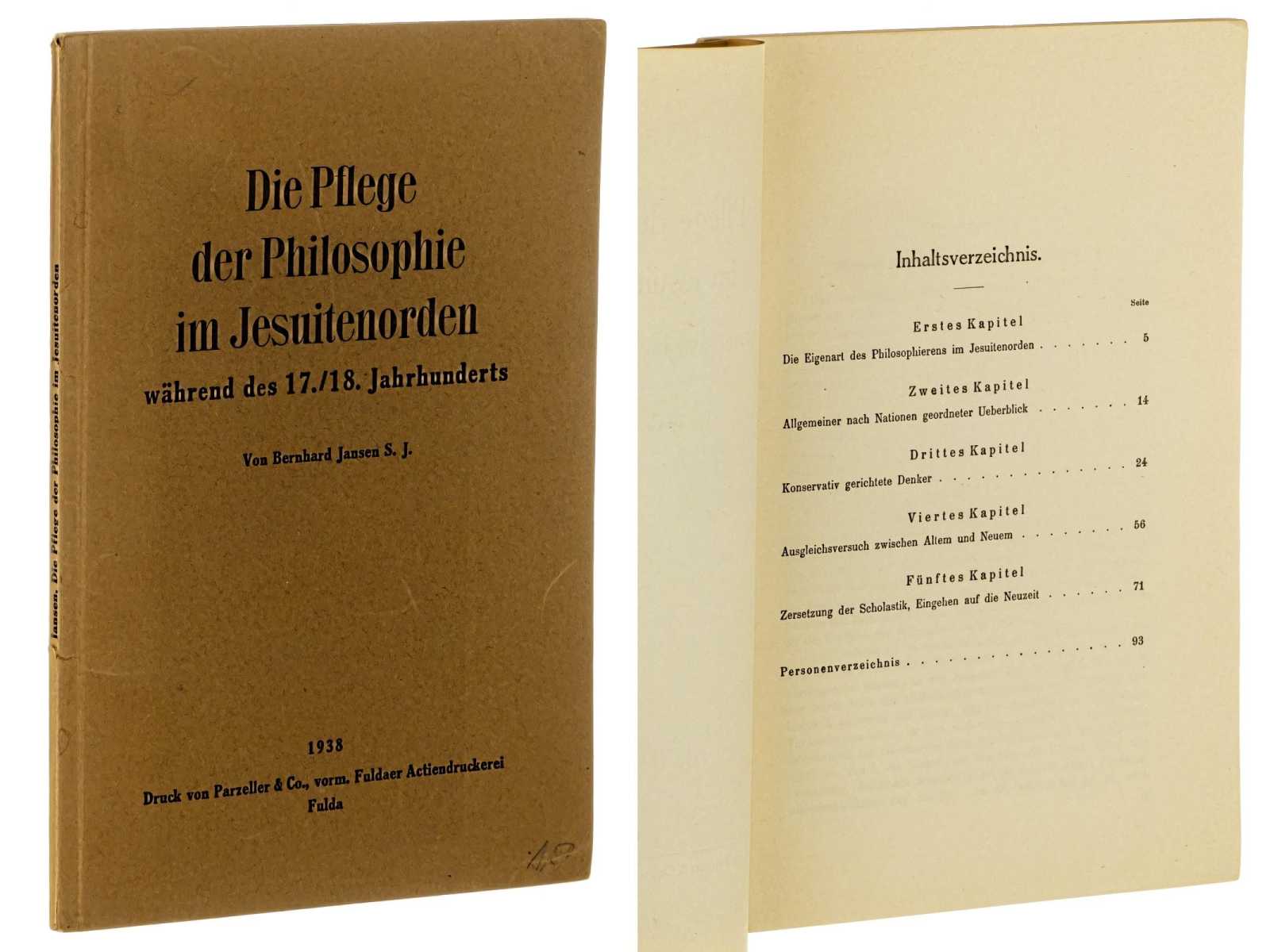 Jansen, Bernhard:  Die Pflege der Philosophie im Jesuitenorden während des 17./18. Jahrhunderts. 