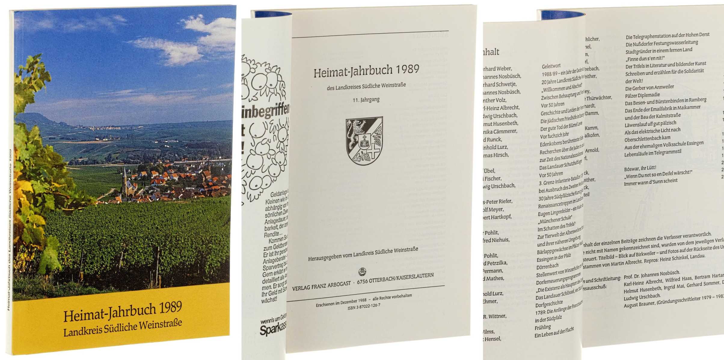   Heimat-Jahrbuch 1989 des Landkreises Südliche Weinstraße. 