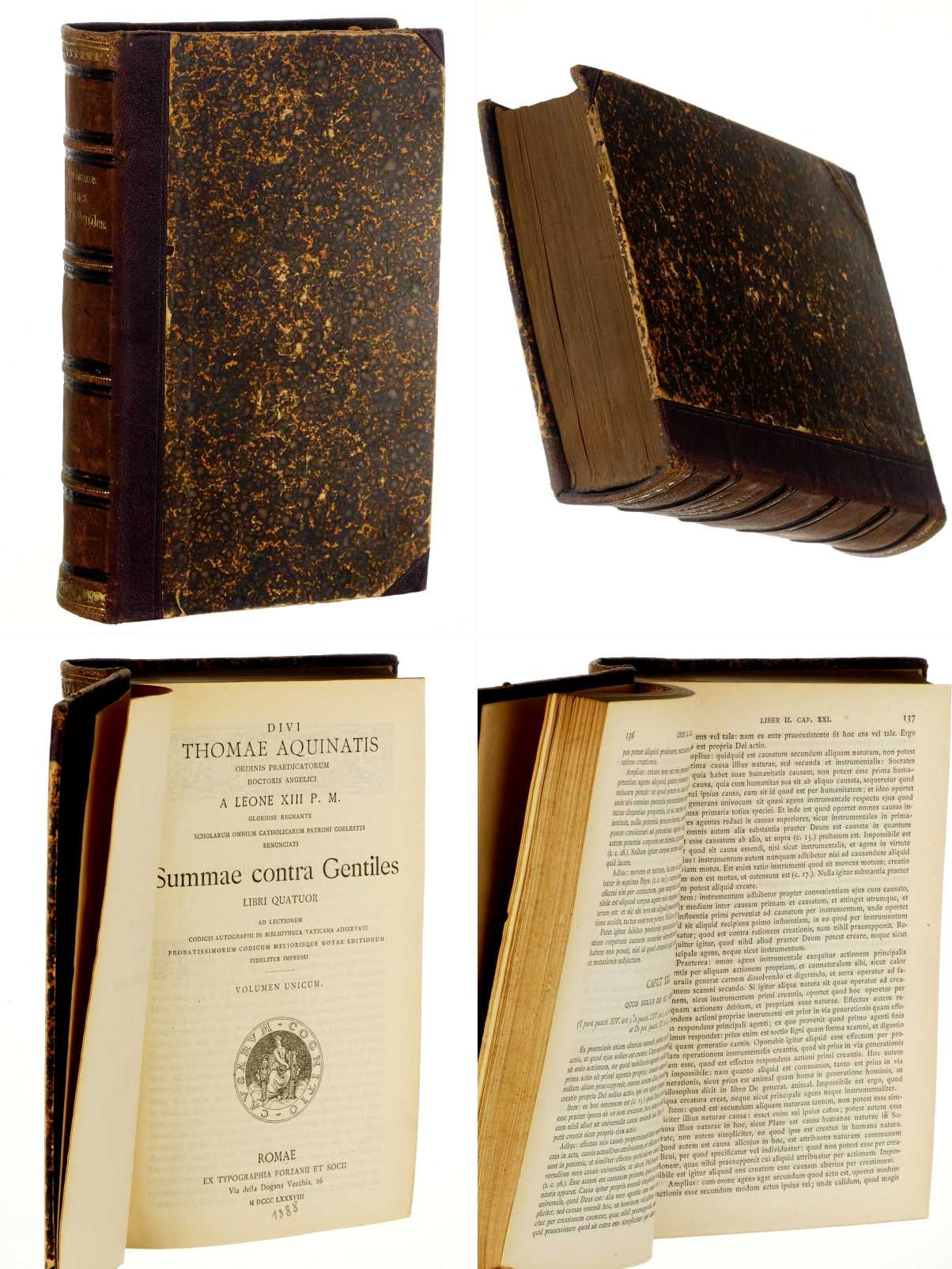 Thomas von Aquin:  Thomae Aquinatis Summae contra Gentiles libri quatuor. Volumen unicum. 