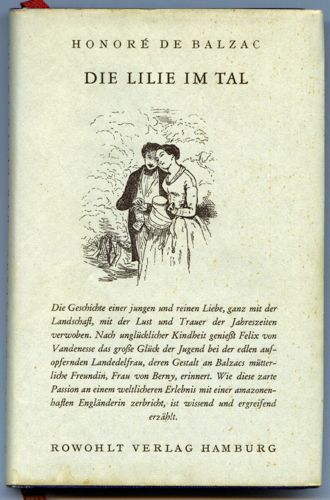 BALZAC, Honoré de  Die Lilie im Tal. Dt. von Charlotte Braun-Wogau.  