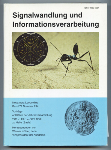 KÖHLER, Werner (Hrg.)  Signalwandlung und Informationsverarbeitung. Vorträge anläßlich der Jahresversammlung vom 7. bis 10. April 1995 zu Halle (Saale). 