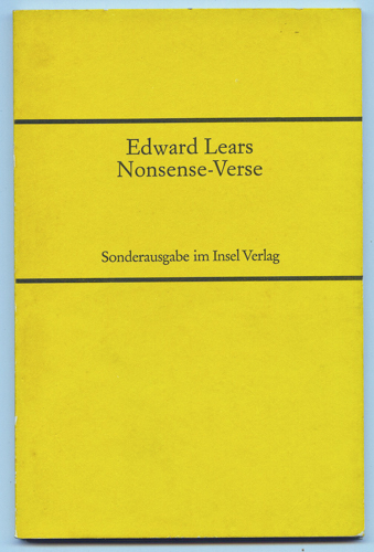  Edward Lears Nonsense-Verse. Dt. von H.C. Artmann. 