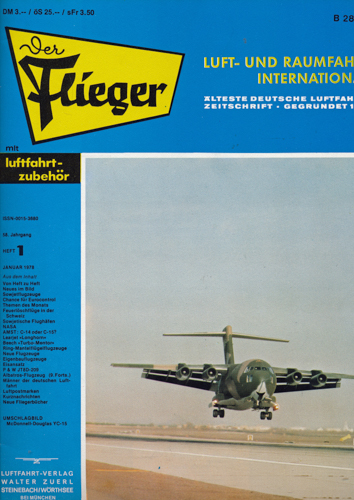 ZUERL, Walter (Hrg.)  Der Flieger. Luft- und Raumfahrt International. hier: Heft 1/1978 (58. Jahrgang). 