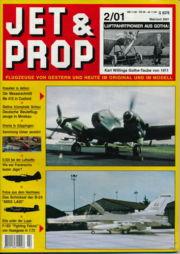 JET & PROP  Jet & Prop. Flugzeuge von Gestern und Heute im Original und im Modell. hier: Heft 2/01 (Mai/Juni 2001). 