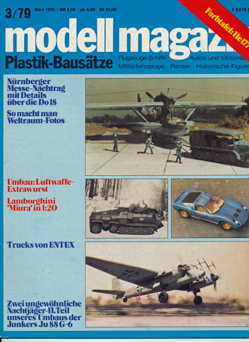   modell magazin. Plastik-Bausätze. Flugzeuge-Schiffe - Autos und Motorräder - Militärfahrzeuge - Panzer - Historische Figuren. hier: Heft 3/1979. 