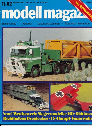   modell magazin. Standmodelle - Dioramen - bauen und sammeln - Neuheiten-Informationen. hier: Heft 11/1982. 